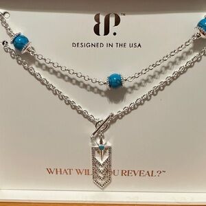 BP March 2026 Silver Necklace with Blue Accents